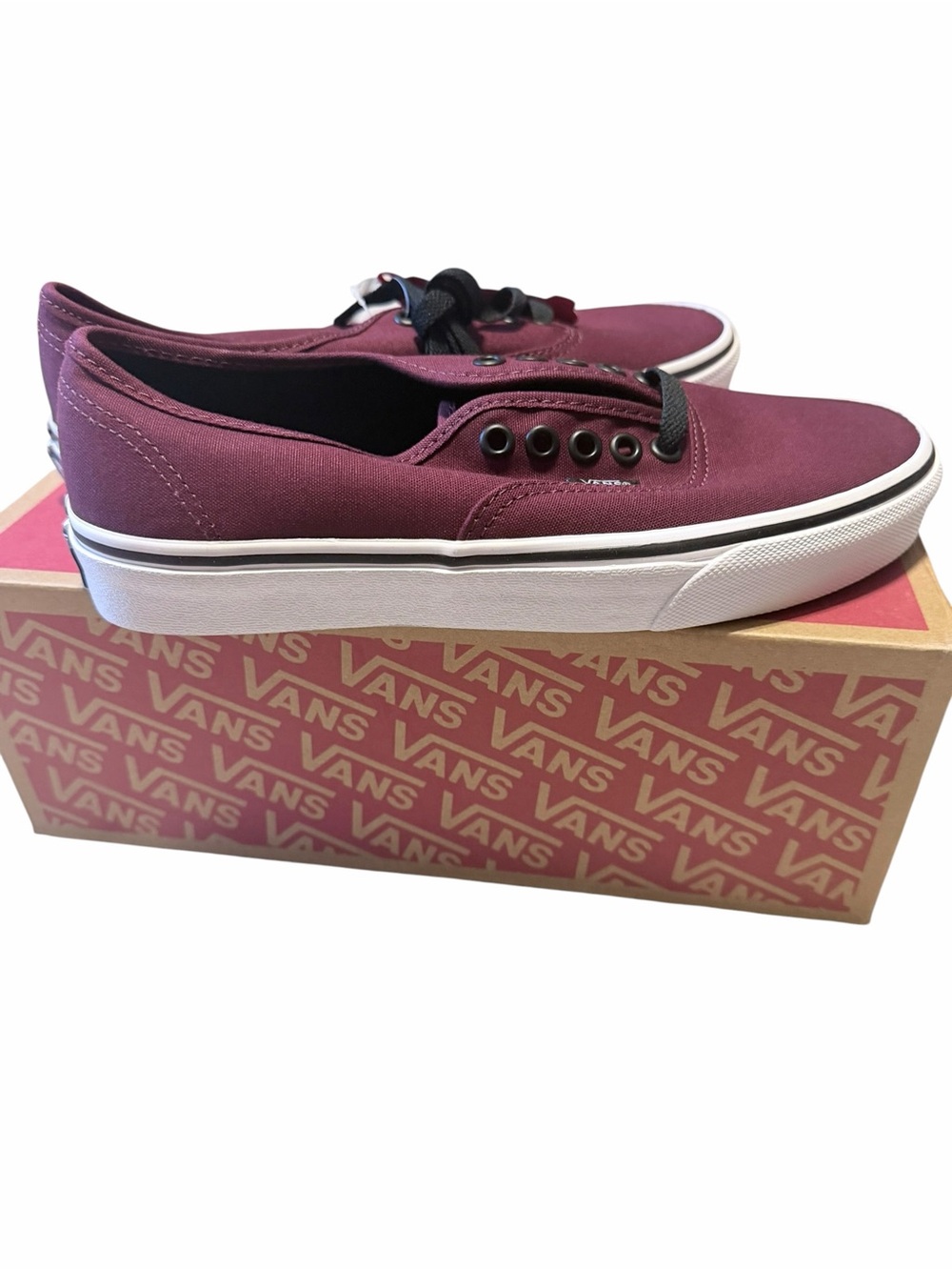 🌟🌼NIB Vans Authentic Low Top Sneakers in Burgundy UNISEX MEN’S 6.5 WOMEN’S 8 - Picture 6 of 11